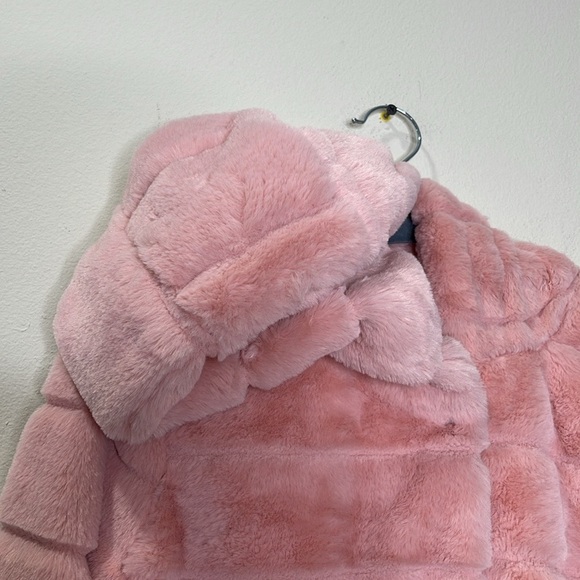 Ci Sono Kids by Cavalini Ultra Luxury Pink  Mink Faux Fur Plush Coat - Picture 4 of 6